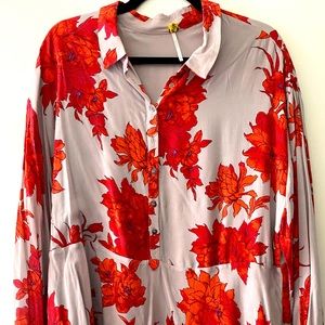 Free People Long sleeve, tiered dress